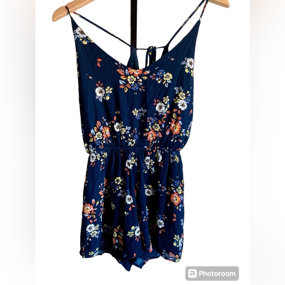Floral Romper Navy Blue *Adorable* from One Clothing